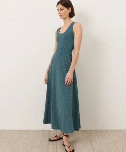 Organic Fit & Flare Open Back Maxi Dress