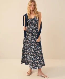 Organic Fit & Flare Open Back Maxi Dress