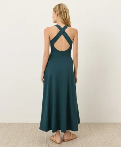Organic Fit & Flare Open Back Maxi Dress