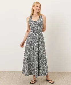 Organic Fit & Flare Open Back Maxi Dress