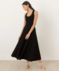 Organic Fit & Flare Open Back Maxi Dress