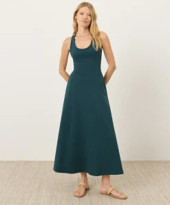 Organic Fit & Flare Open Back Maxi Dress