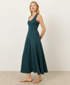 Organic Fit & Flare Open Back Maxi Dress