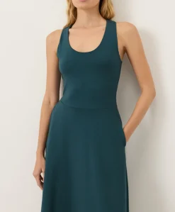 Organic Fit & Flare Open Back Maxi Dress
