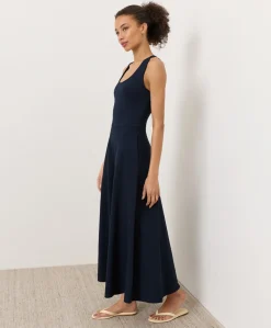 Organic Fit & Flare Open Back Maxi Dress
