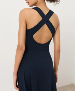 Organic Fit & Flare Open Back Maxi Dress