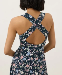 Organic Fit & Flare Open Back Maxi Dress