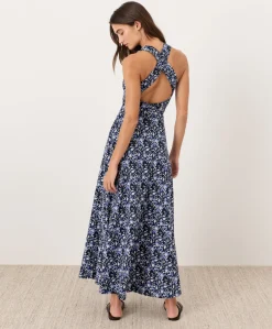 Organic Fit & Flare Open Back Maxi Dress