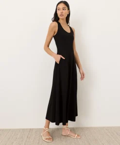 Organic Fit & Flare Open Back Maxi Dress