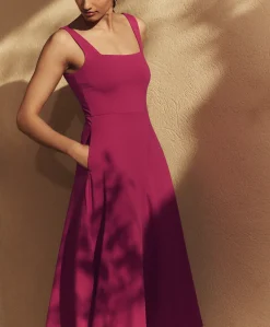 Organic Fit & Flare Square Neck Dress