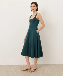 Organic Fit & Flare Square Neck Dress
