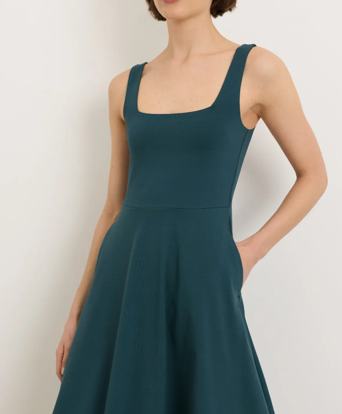 Organic Fit & Flare Square Neck Dress