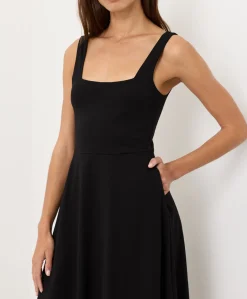 Organic Fit & Flare Square Neck Dress