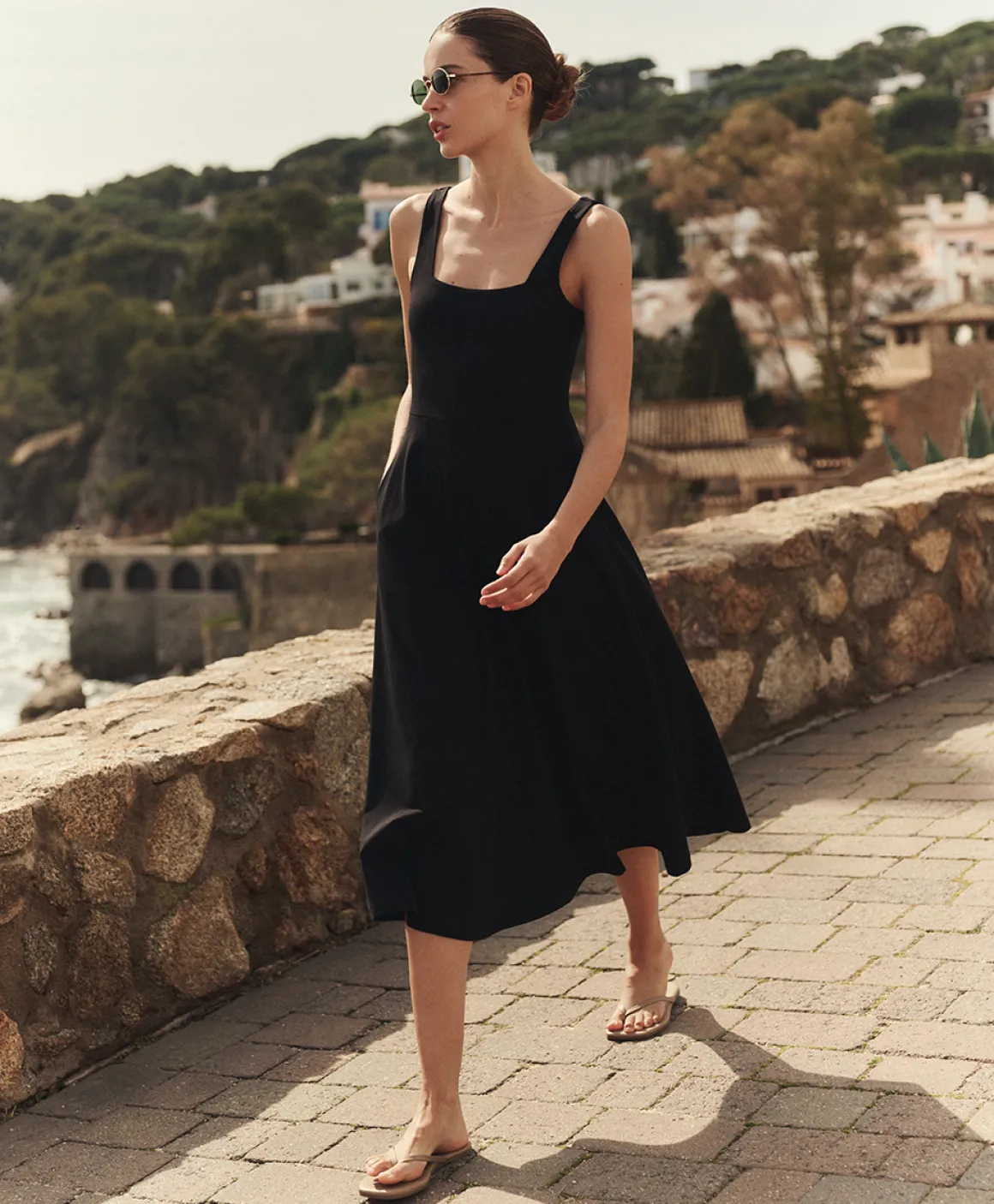 Organic Fit & Flare Square Neck Dress
