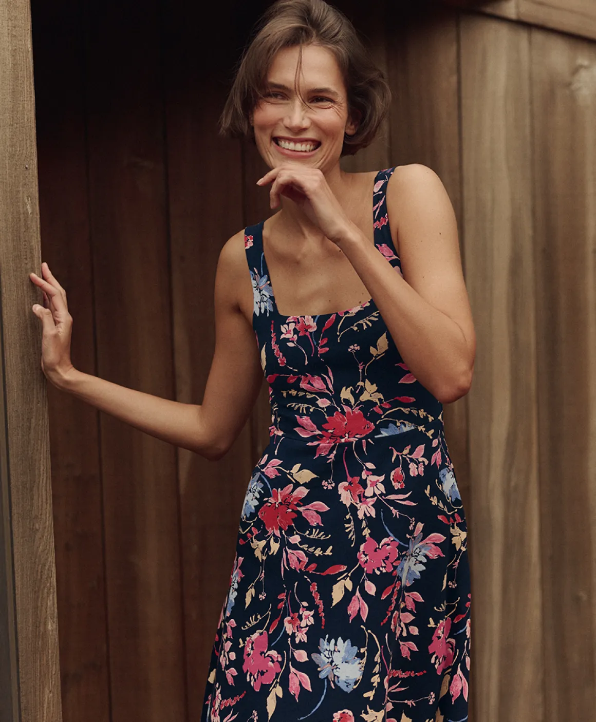 Organic Fit & Flare Square Neck Dress