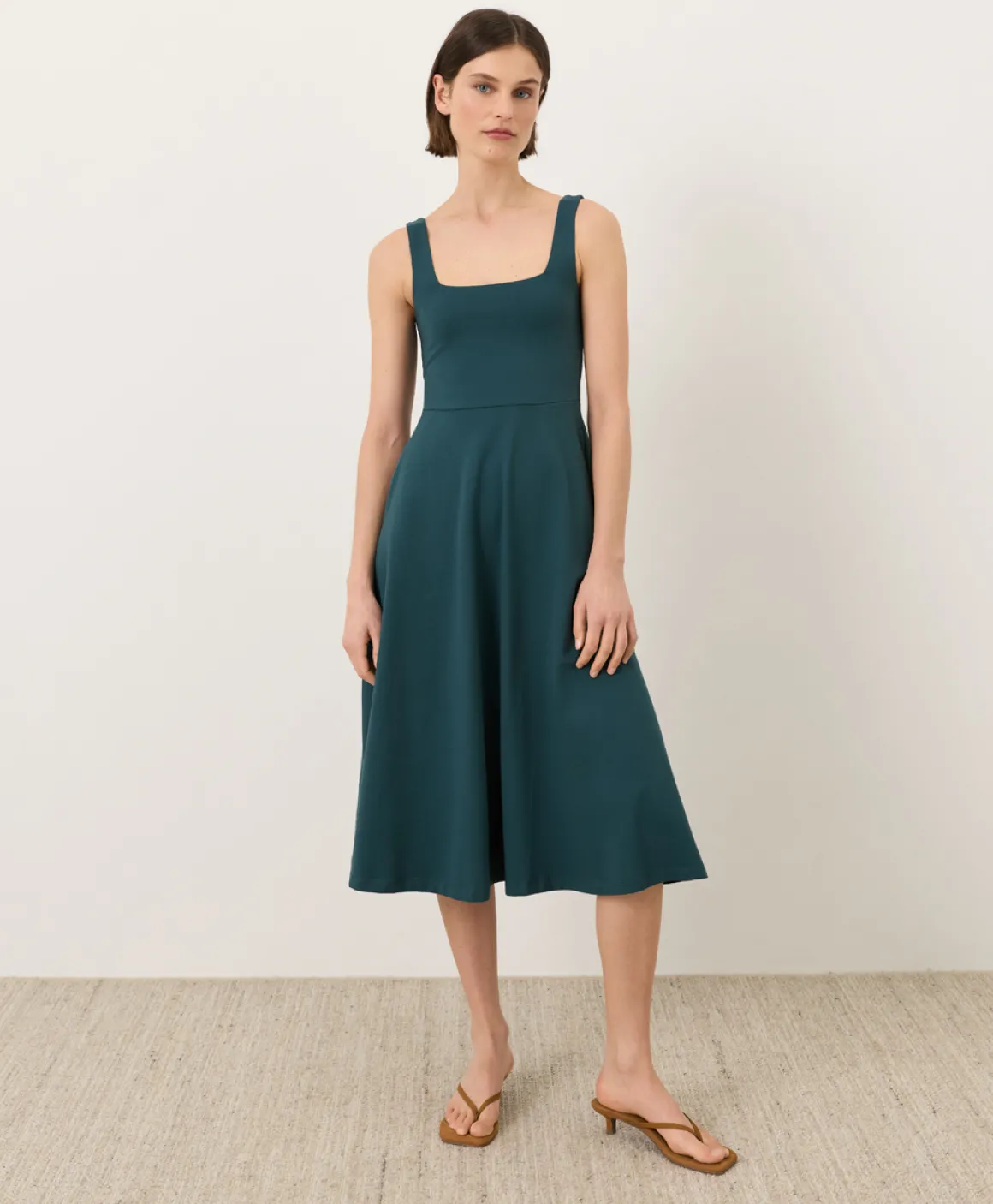 Organic Fit & Flare Square Neck Dress
