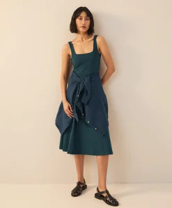 Organic Fit & Flare Square Neck Dress