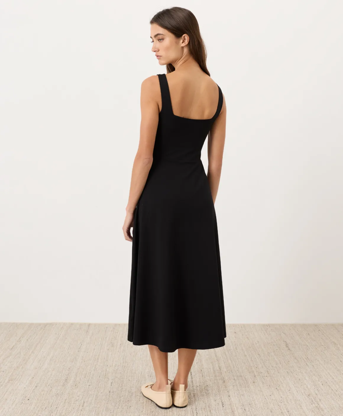 Organic Fit & Flare Square Neck Dress