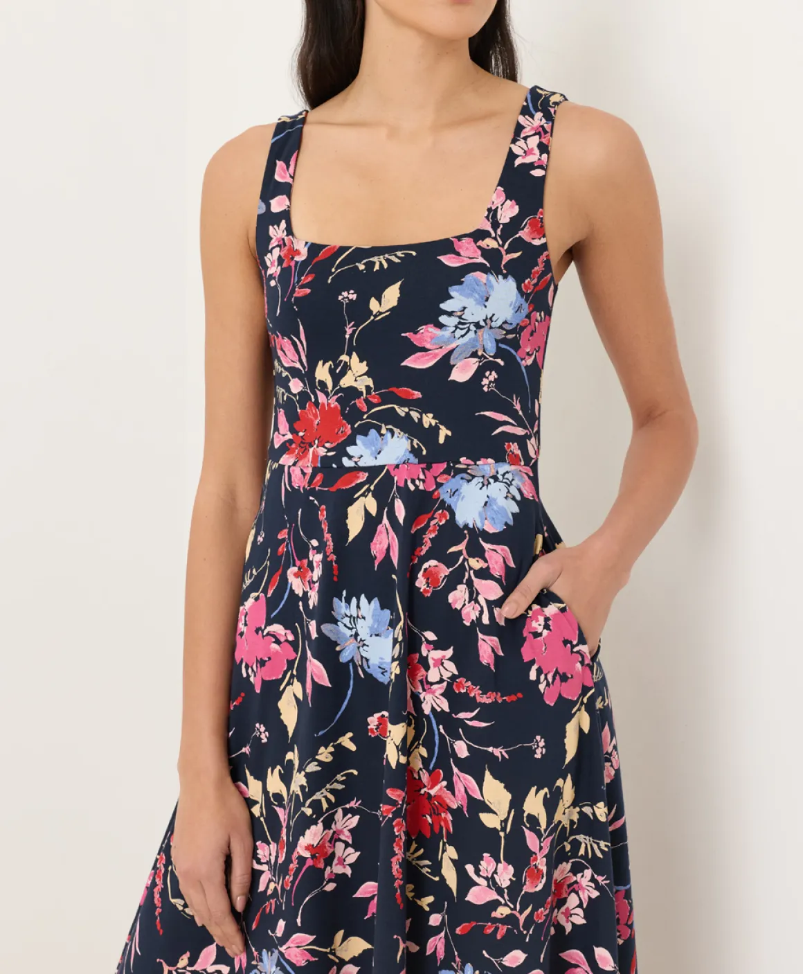Organic Fit & Flare Square Neck Dress