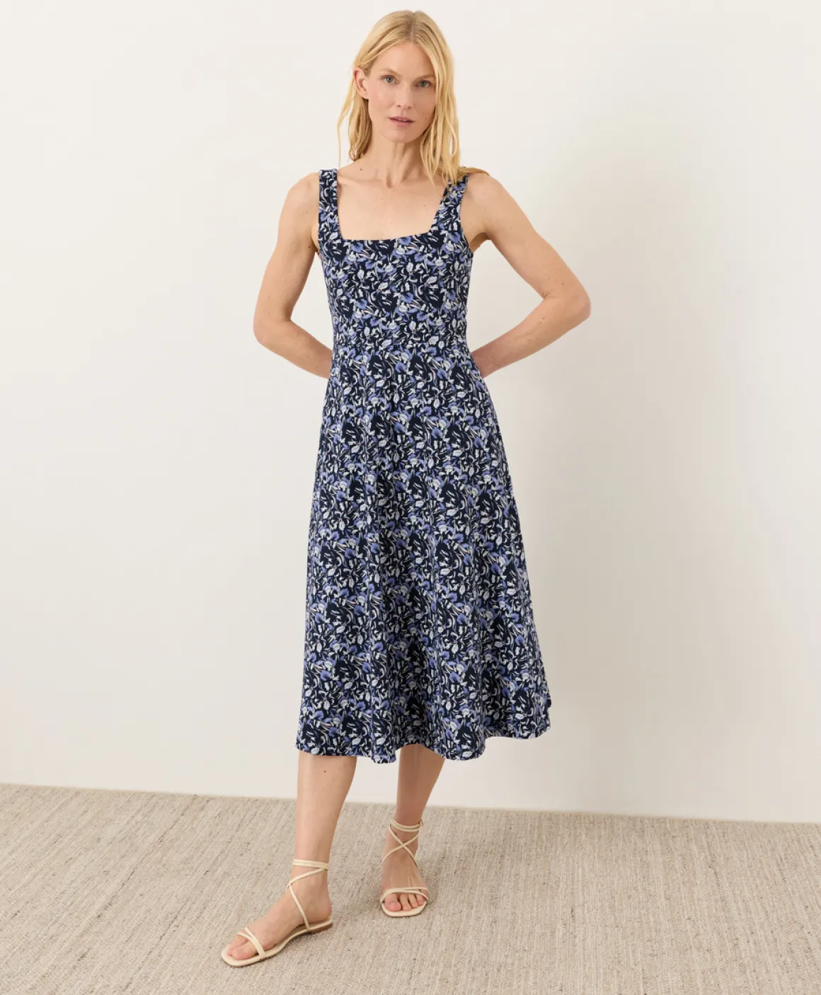 Organic Fit & Flare Square Neck Dress
