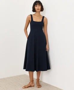 Organic Fit & Flare Square Neck Dress