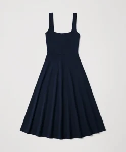 Organic Fit & Flare Square Neck Dress