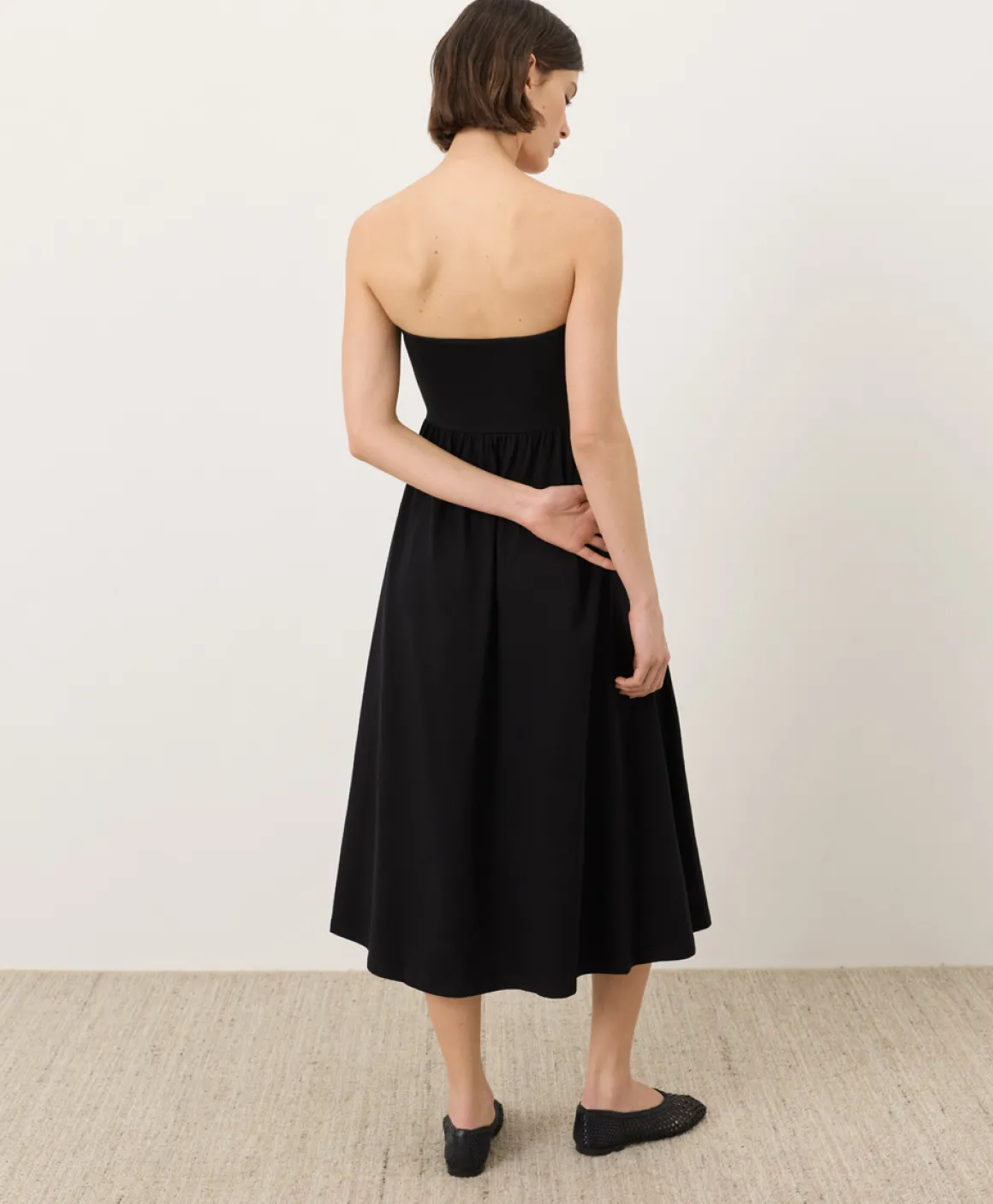 Organic Fit & Flare Strapless Dress