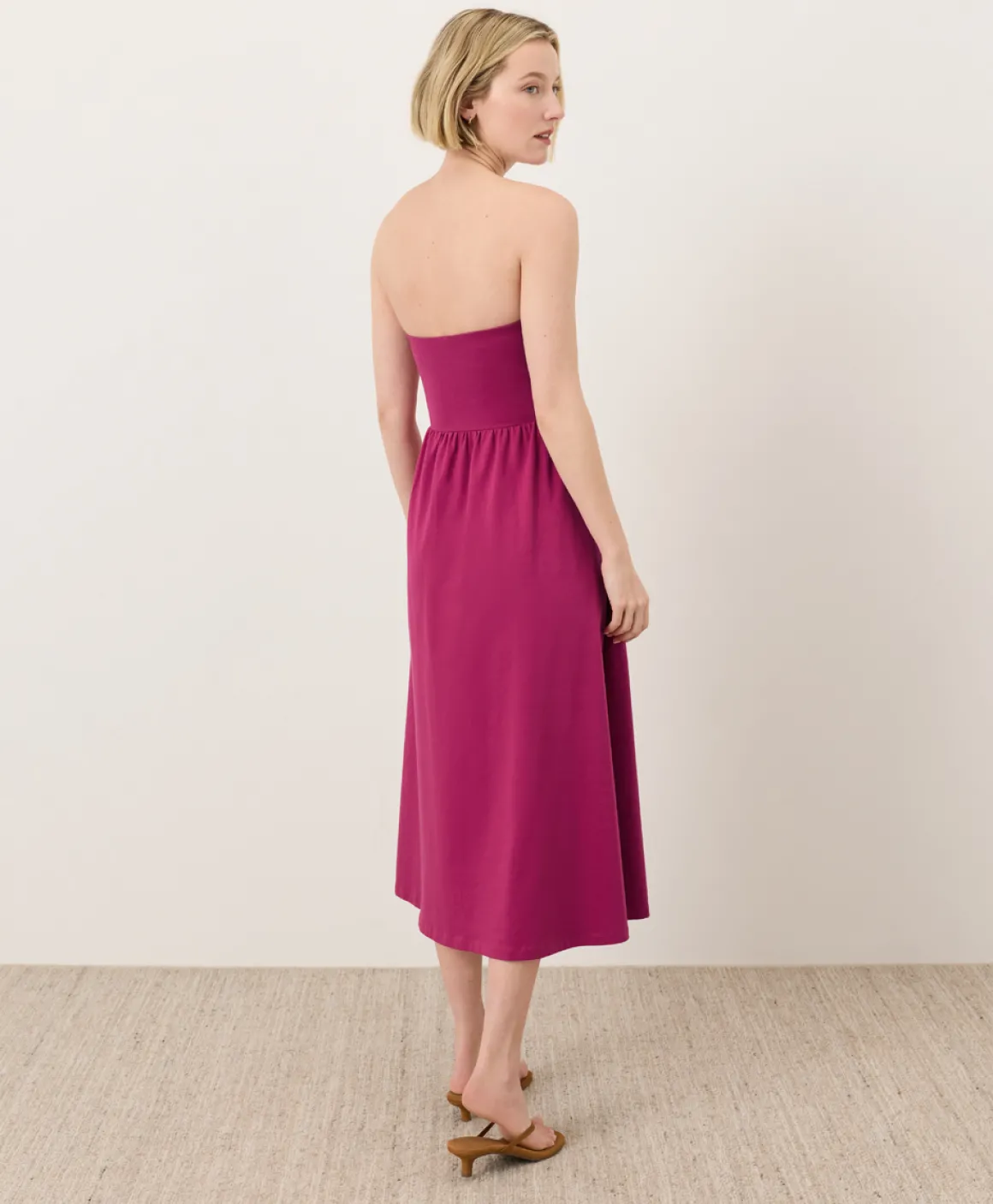 Organic Fit & Flare Strapless Dress