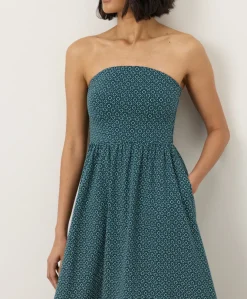 Organic Fit & Flare Strapless Dress