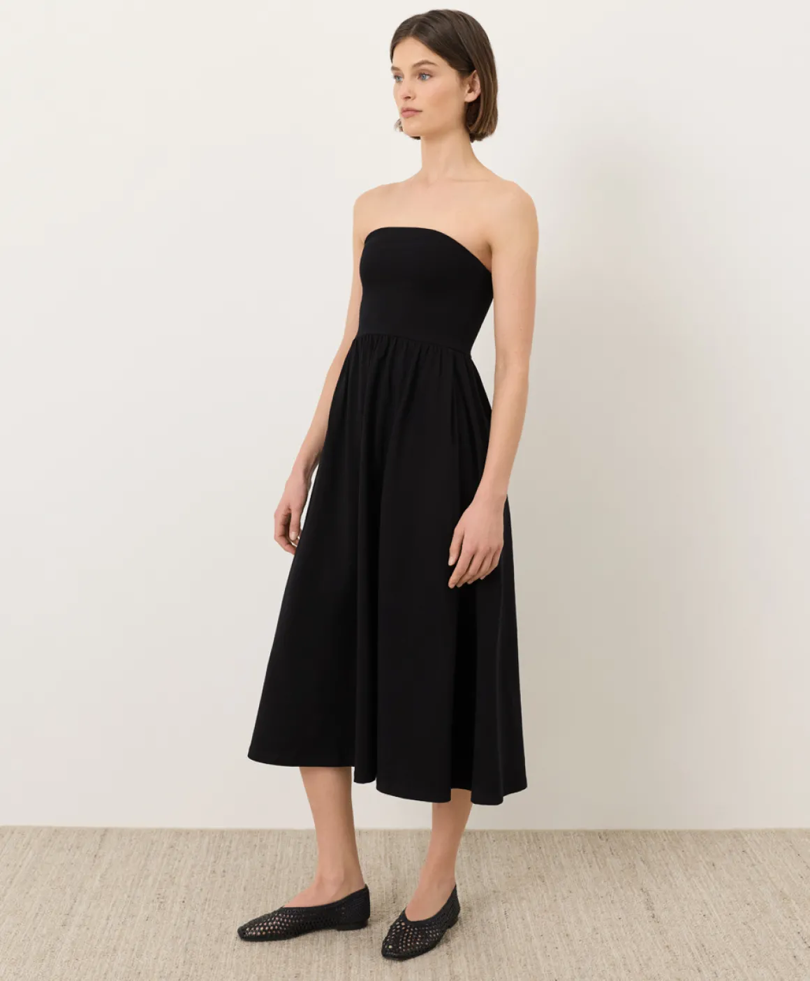 Organic Fit & Flare Strapless Dress