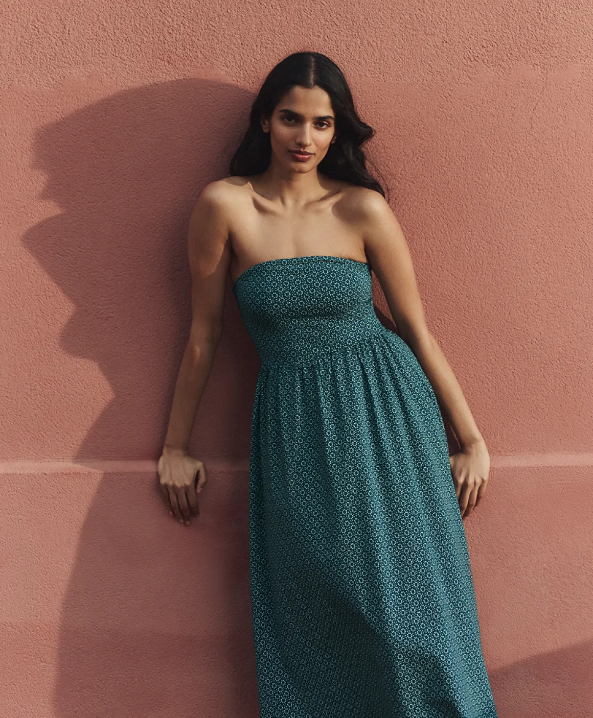 Organic Fit & Flare Strapless Dress