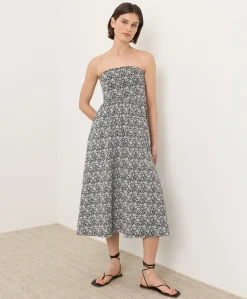 Organic Fit & Flare Strapless Dress