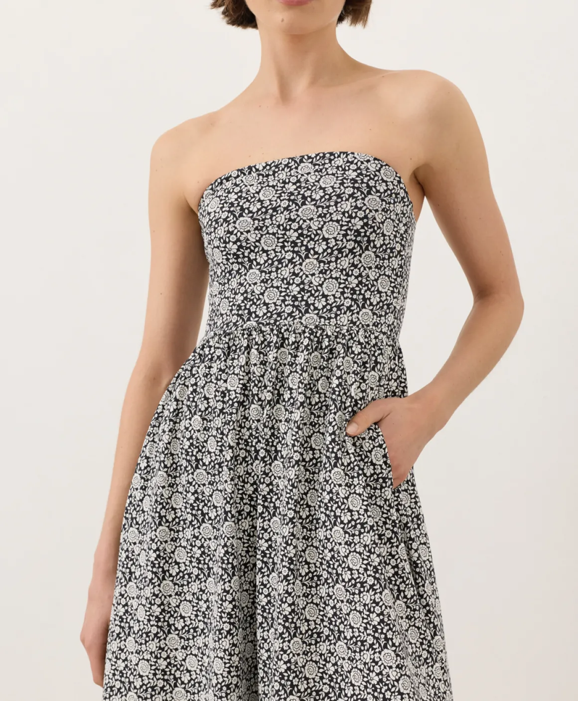 Organic Fit & Flare Strapless Dress
