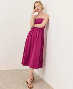 Organic Fit & Flare Strapless Dress