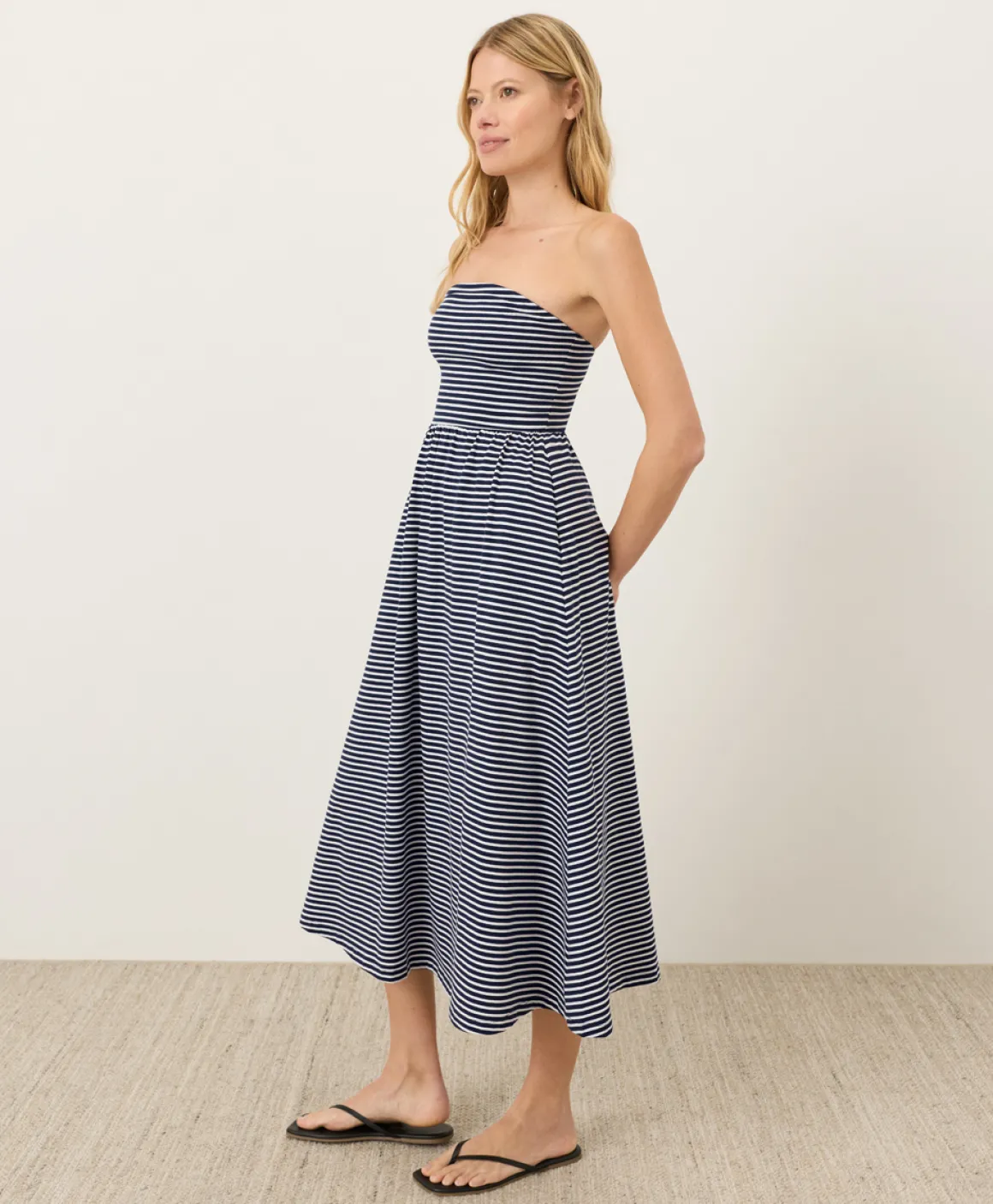 Organic Fit & Flare Strapless Dress