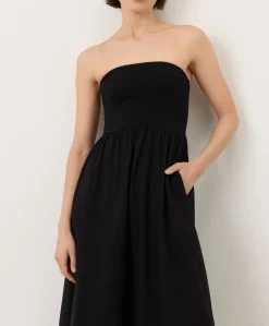 Organic Fit & Flare Strapless Dress