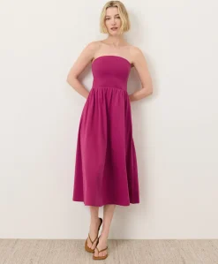 Organic Fit & Flare Strapless Dress