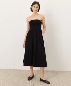 Organic Fit & Flare Strapless Dress