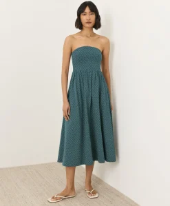 Organic Fit & Flare Strapless Dress