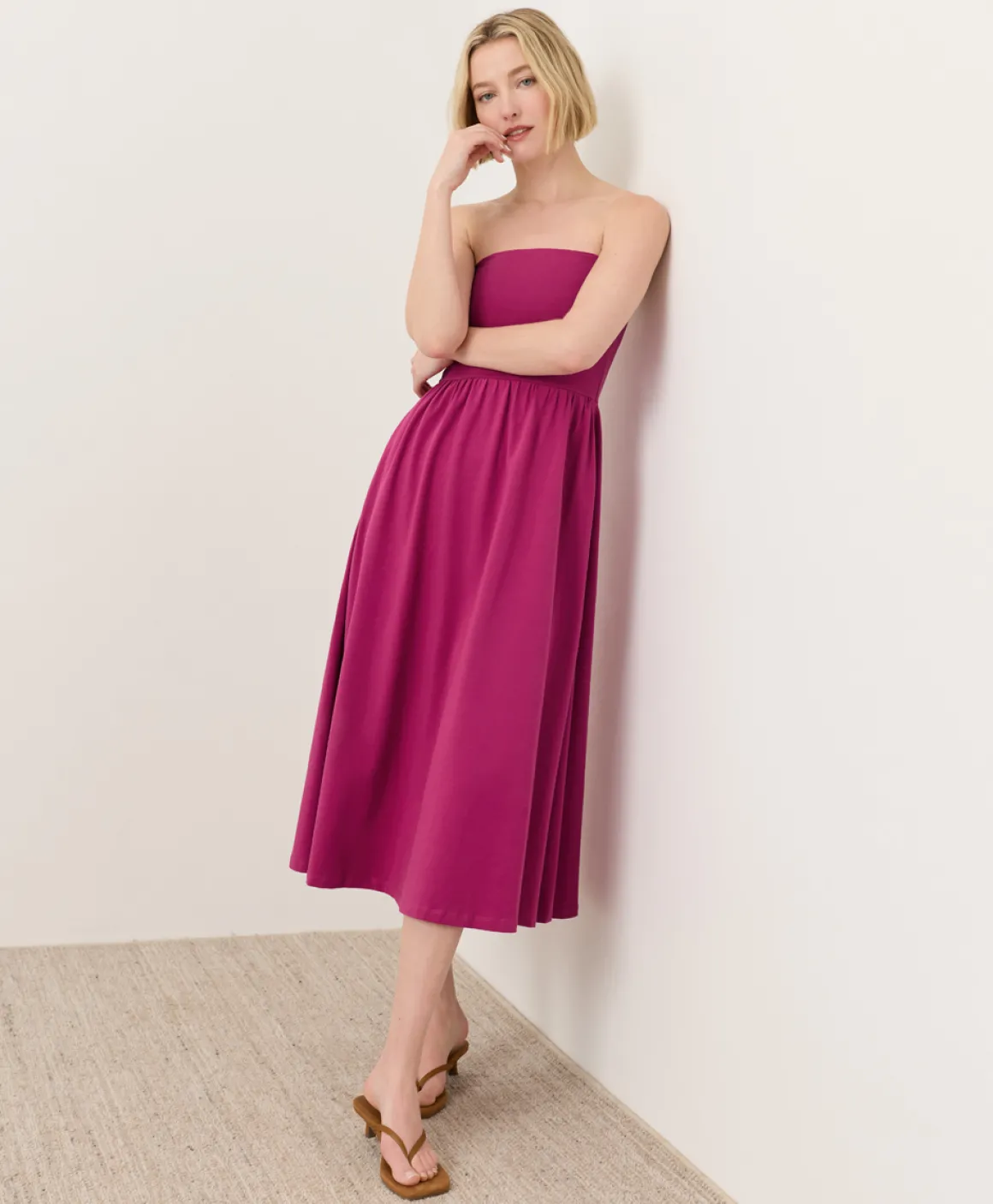 Organic Fit & Flare Strapless Dress