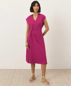 Organic Fit & Flare V-Neck Twist Dress