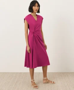 Organic Fit & Flare V-Neck Twist Dress
