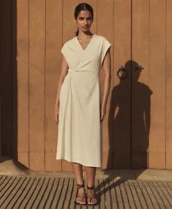 Organic Fit & Flare V-Neck Twist Dress