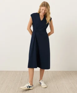 Organic Fit & Flare V-Neck Twist Dress