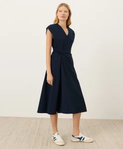 Organic Fit & Flare V-Neck Twist Dress