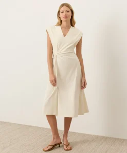 Organic Fit & Flare V-Neck Twist Dress