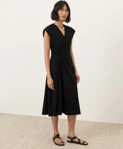 Organic Fit & Flare V-Neck Twist Dress