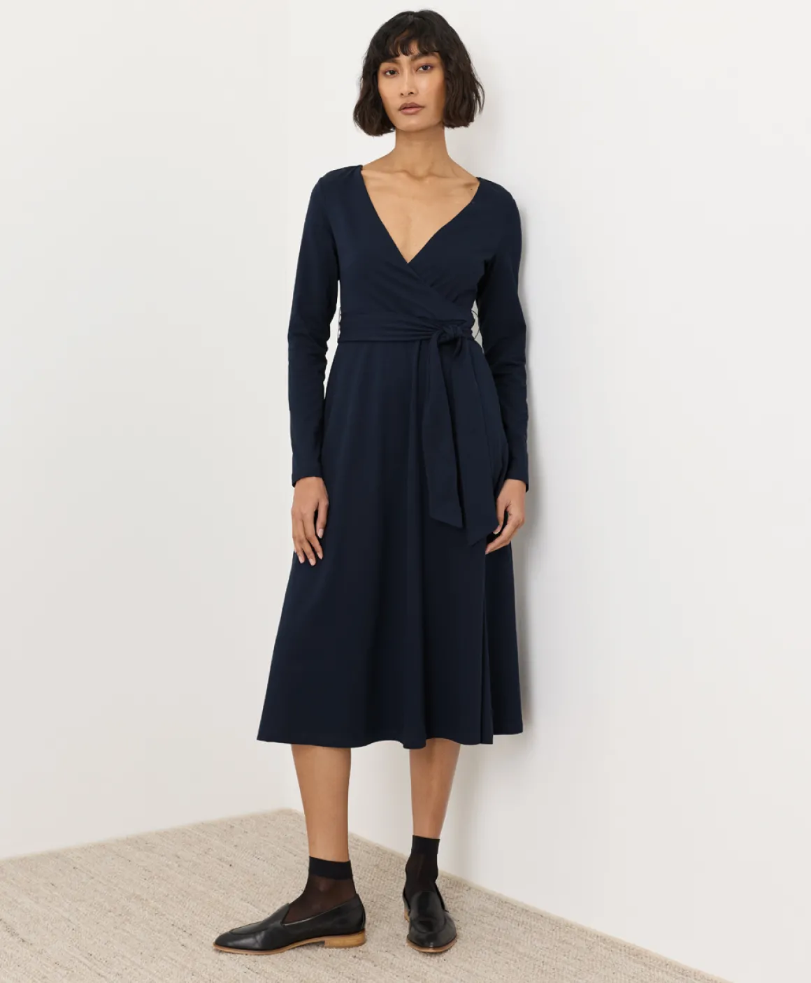 Organic Fit & Flare Wrap Dress
