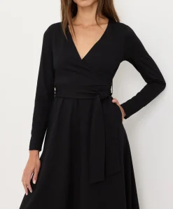 Organic Fit & Flare Wrap Dress