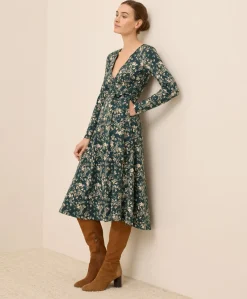 Organic Fit & Flare Wrap Dress